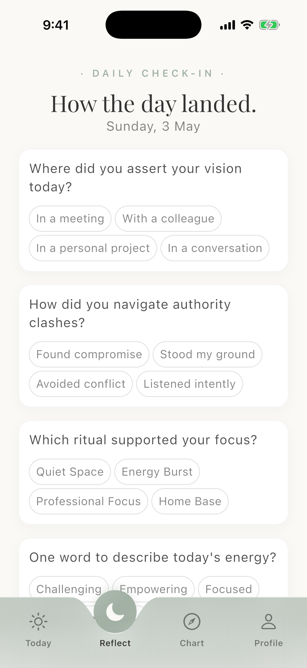 Cosmicly evening reflection prompts